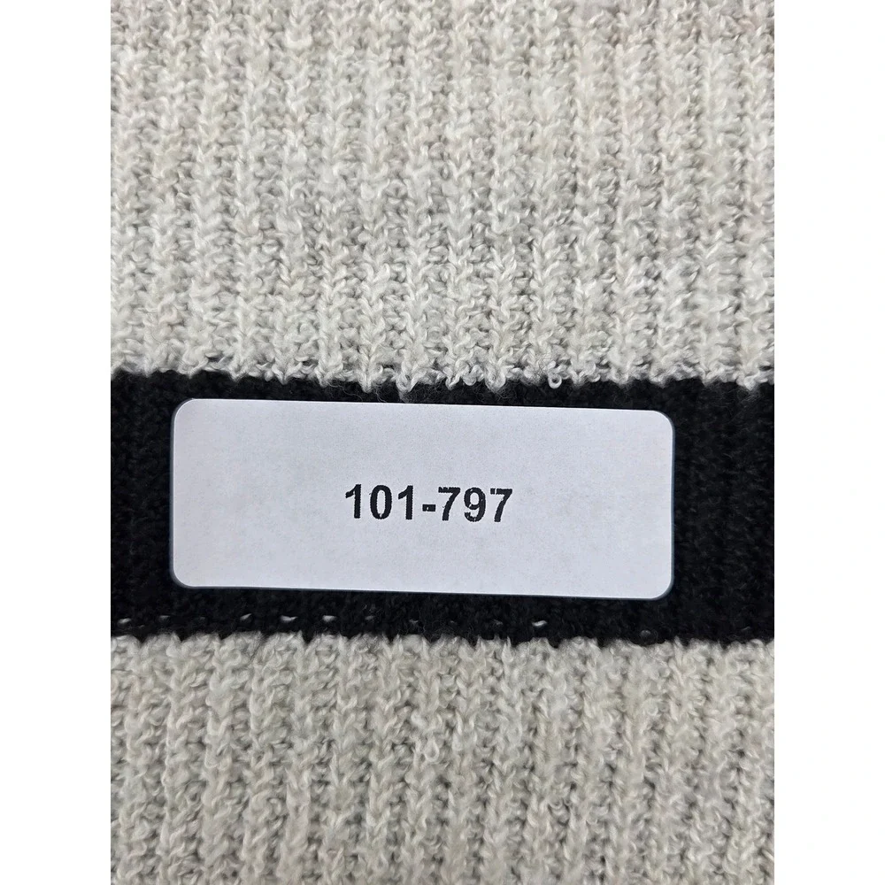 Love Ellie Women's XL Cream Black Striped Knit Crewneck Sweater 101-795